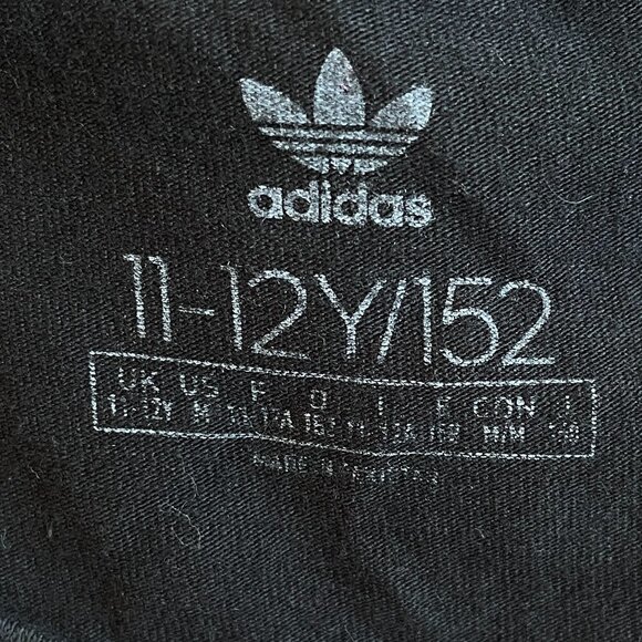 Adidas Girls T-Shirt Dress Black with White Trefoil Logo and Trim     Size M - Picture 4 of 7